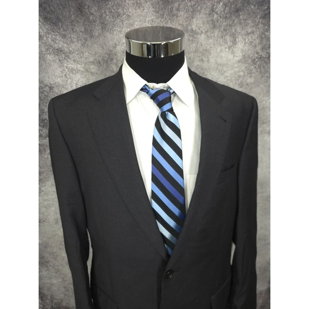 Jos A Bank Signature Gold Blazer Jacket Men 41L Black Sports Coat 2 Buttons Wool